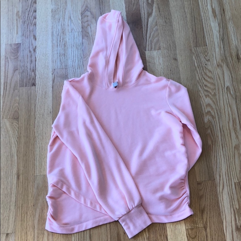 Coral Athleta girl hoodie criss cross in front
